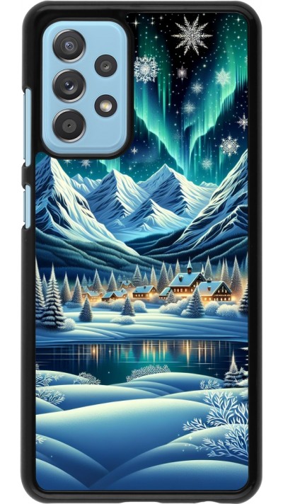 Coque Samsung Galaxy A52 - Snowy Mountain Village Lake night