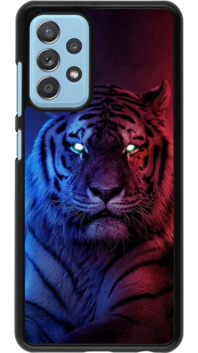 Coque Samsung Galaxy A52 - Tiger Blue Red Coque Samsung Galaxy A52 - Tiger Blue Red