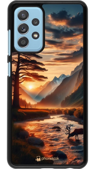 Coque Samsung Galaxy A52 - Valley Sunset Deer Tree Coque Samsung Galaxy A52 - Valley Sunset Deer Tree