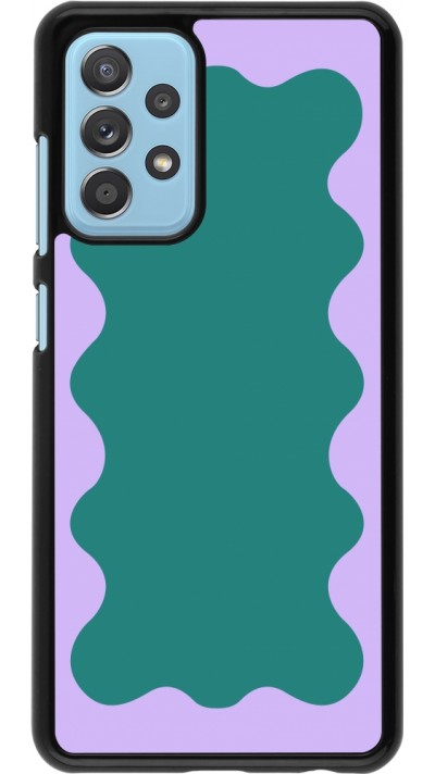 Coque Samsung Galaxy A52 - Wavy Rectangle Green Purple Coque Samsung Galaxy A52 - Wavy Rectangle Green Purple