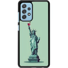Coque Samsung Galaxy A52 - Wine Statue de la liberté avec un verre de vin