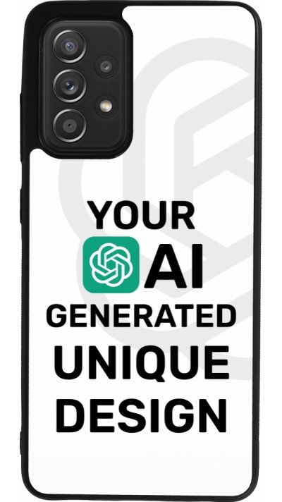 Coque Samsung Galaxy A52 - Silicone rigide noir Unique au monde générée par intelligence artificielle (AI) avec vos idées