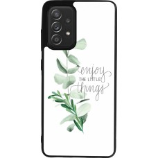 Coque Samsung Galaxy A52 - Silicone rigide noir Enjoy the little things