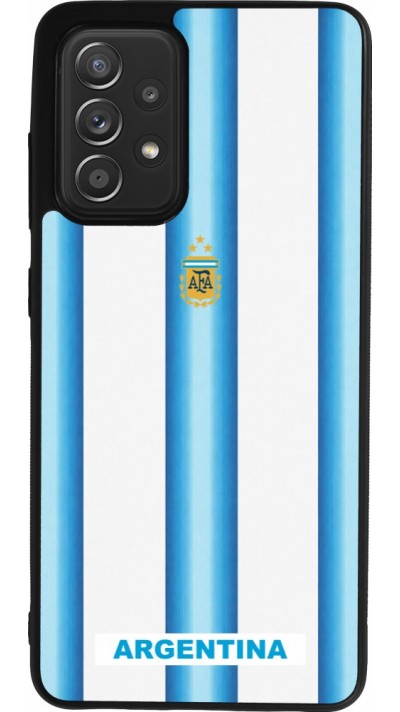 Coque Samsung Galaxy A52 - Silicone rigide noir Maillot de football Argentine 2026 personnalisable