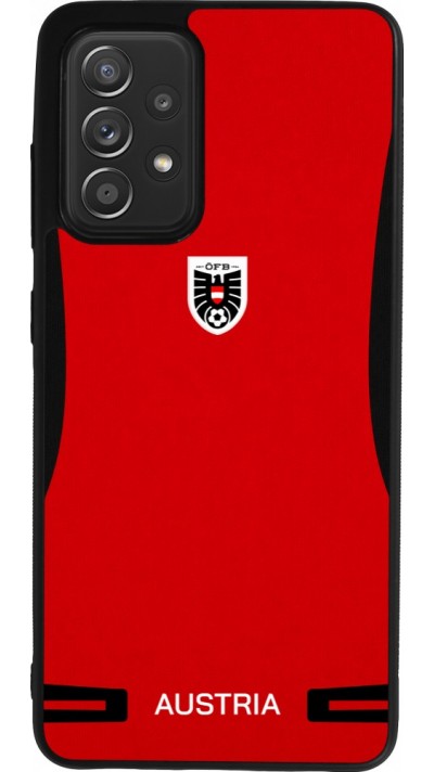 Coque Samsung Galaxy A52 - Silicone rigide noir Maillot de football Autriche 2026 personnalisable