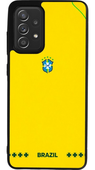 Coque Samsung Galaxy A52 - Silicone rigide noir Maillot de football Bresil 2026 personnalisable