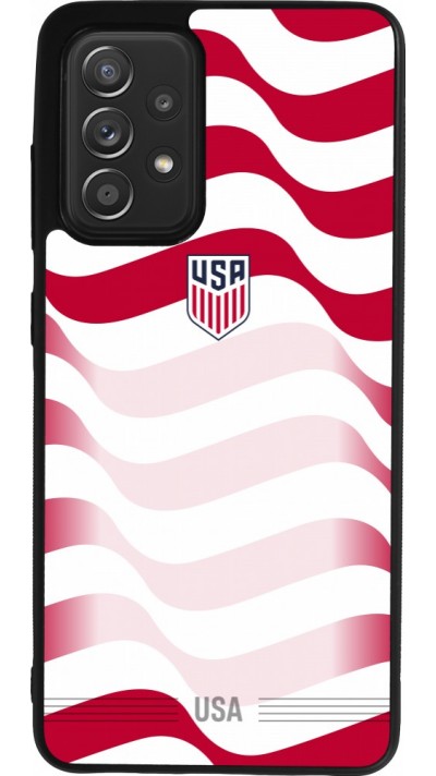 Coque Samsung Galaxy A52 - Silicone rigide noir Maillot de football E?tats Unis 2026 personnalisable