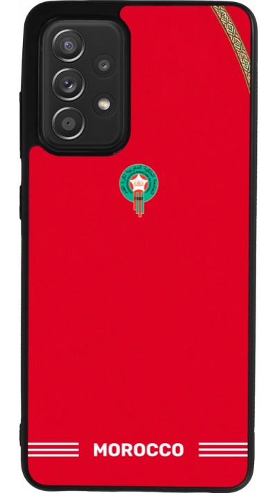 Coque Samsung Galaxy A52 - Silicone rigide noir Maillot de football Maroc 2026 personnalisable