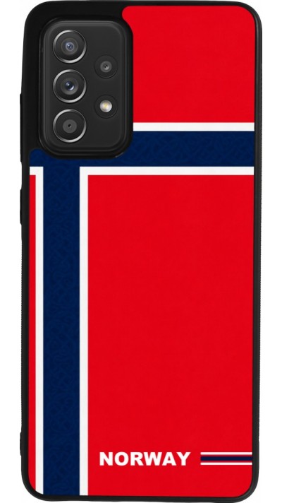 Coque Samsung Galaxy A52 - Silicone rigide noir Maillot de football Norvège 2026 personnalisable