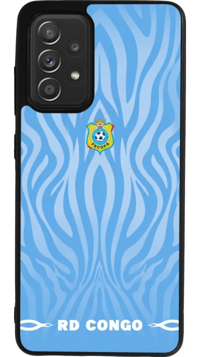 Coque Samsung Galaxy A52 - Silicone rigide noir Maillot de football RD Congo 2026 personnalisable