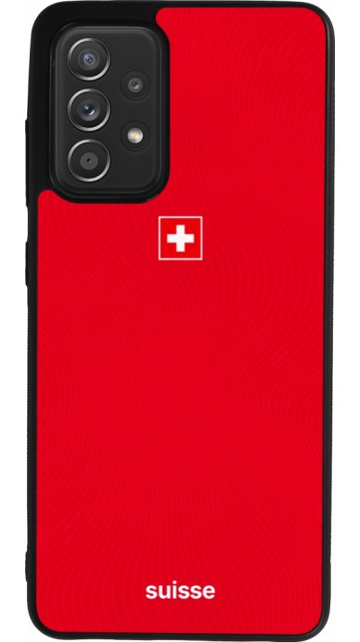 Coque Samsung Galaxy A52 - Silicone rigide noir Maillot de football Suisse 2026 personnalisable