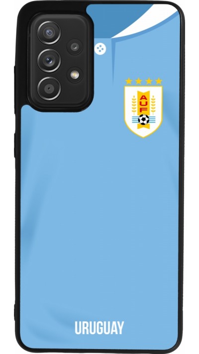 Samsung Galaxy A52 Case Hülle - Silikon schwarz Uruguay 2022 personalisierbares Fussballtrikot