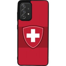 Coque Samsung Galaxy A52 - Silicone rigide noir Hockey World Championship Ecusson Suisse