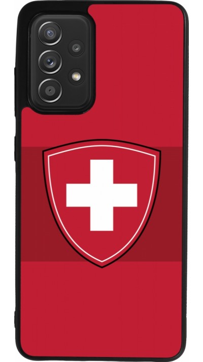 Coque Samsung Galaxy A52 - Silicone rigide noir Hockey World Championship Ecusson Suisse