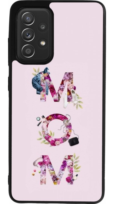 Coque Samsung Galaxy A52 - Silicone rigide noir Mom 2024 girly mom