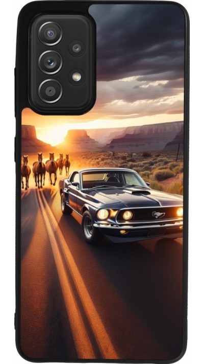 Coque Samsung Galaxy A52 - Silicone rigide noir Mustang 69 Grand Canyon