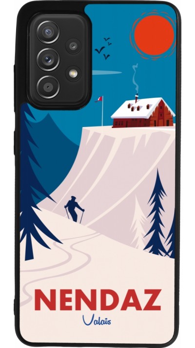 Coque Samsung Galaxy A52 - Silicone rigide noir Nendaz Cabane Ski