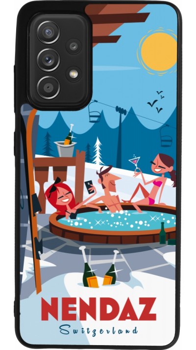 Coque Samsung Galaxy A52 - Silicone rigide noir Nendaz Mountain Jacuzzi