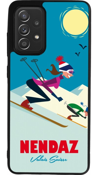 Coque Samsung Galaxy A52 - Silicone rigide noir Nendaz Ski Downhill