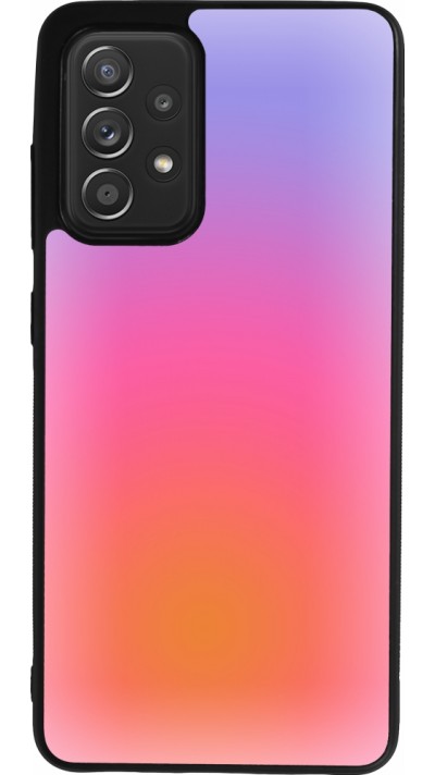 Coque Samsung Galaxy A52 - Silicone rigide noir Orange Pink Blue Gradient