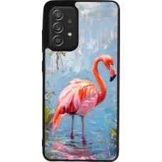 Coque Samsung Galaxy A52 - Silicone rigide noir Paint Flamingo