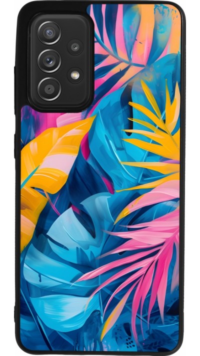 Coque Samsung Galaxy A52 - Silicone rigide noir Palms Blue