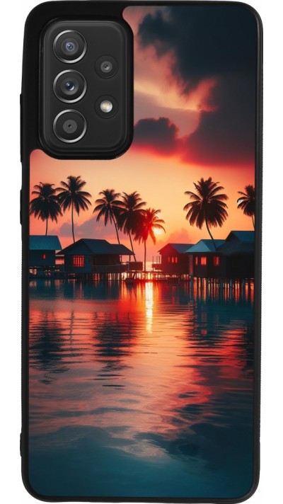 Coque Samsung Galaxy A52 - Silicone rigide noir Paradis Maldives