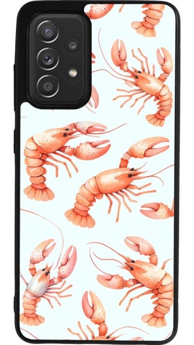 Coque Samsung Galaxy A52 - Silicone rigide noir Pattern de homards pastels