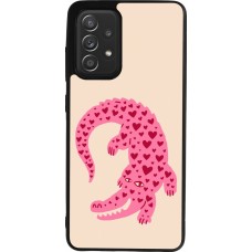 Coque Samsung Galaxy A52 - Silicone rigide noir Pink crocodile 2026