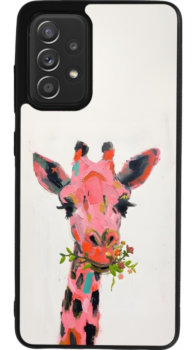 Coque Samsung Galaxy A52 - Silicone rigide noir Pink Girafe Paint