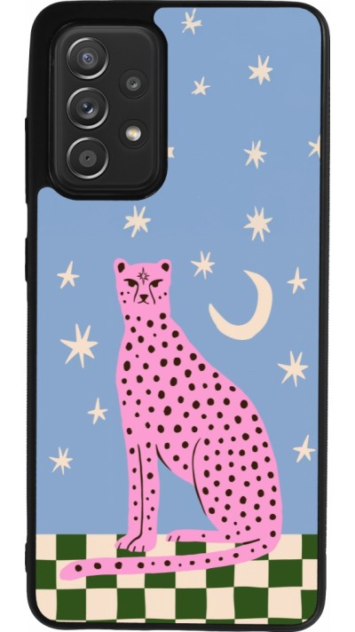Coque Samsung Galaxy A52 - Silicone rigide noir Pink leopard with stars 2026