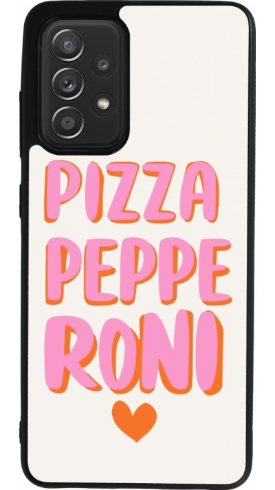 Coque Samsung Galaxy A52 - Silicone rigide noir Pizza pepperoni 2026