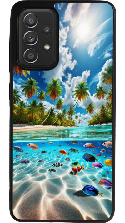 Coque Samsung Galaxy A52 - Silicone rigide noir Plage Paradis