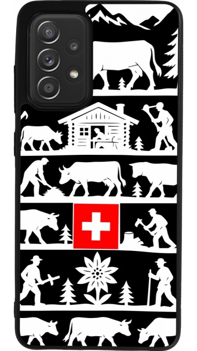Coque Samsung Galaxy A52 - Silicone rigide noir Poya Suisse 1 noir