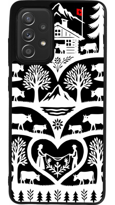 Coque Samsung Galaxy A52 - Silicone rigide noir Poya Suisse 2 noir
