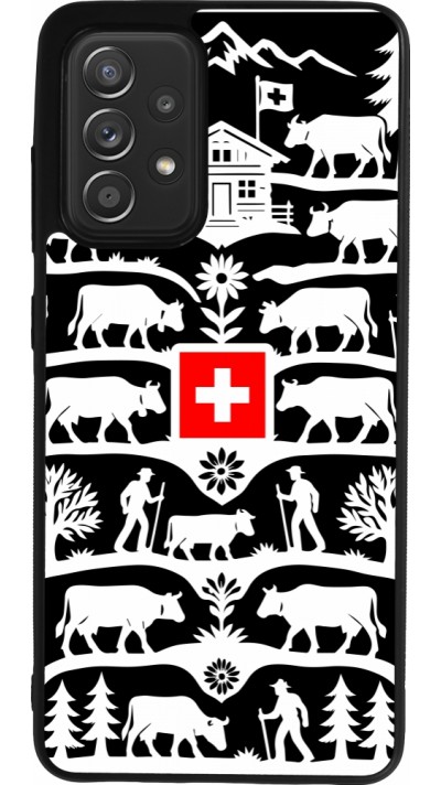 Coque Samsung Galaxy A52 - Silicone rigide noir Poya Suisse 3 noir