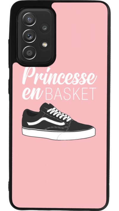 Coque Samsung Galaxy A52 - Silicone rigide noir princesse en basket