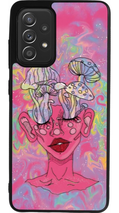 Coque Samsung Galaxy A52 - Silicone rigide noir Psychedelic pink mushroom