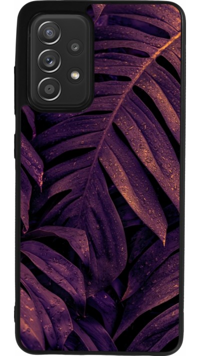 Coque Samsung Galaxy A52 - Silicone rigide noir Purple Light Leaves