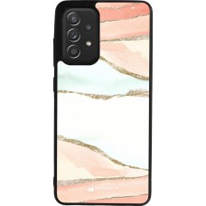 Coque Samsung Galaxy A52 - Silicone rigide noir Shimmering Orange