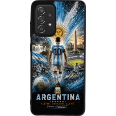 Coque Samsung Galaxy A52 - Silicone rigide noir Football Argentine splash 2026