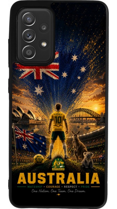 Coque Samsung Galaxy A52 - Silicone rigide noir Football Australie splash 2026