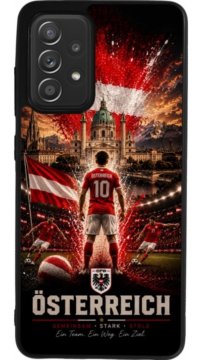 Coque Samsung Galaxy A52 - Silicone rigide noir Football Autriche splash 2026
