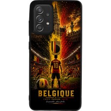 Coque Samsung Galaxy A52 - Silicone rigide noir Football Belgique splash 2026