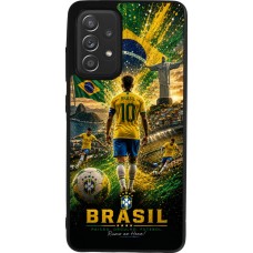 Coque Samsung Galaxy A52 - Silicone rigide noir Football Brésil splash 2026