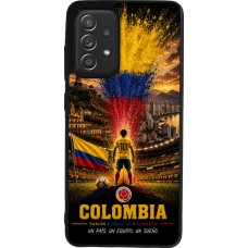Coque Samsung Galaxy A52 - Silicone rigide noir Football Colombie splash 2026