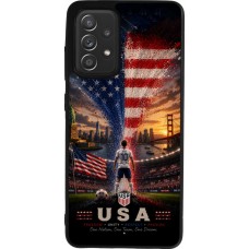 Coque Samsung Galaxy A52 - Silicone rigide noir Football États-Unis splash 2026