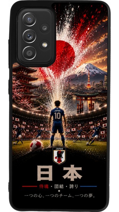 Coque Samsung Galaxy A52 - Silicone rigide noir Football Japon splash 2026