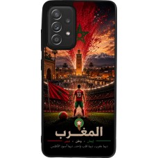 Coque Samsung Galaxy A52 - Silicone rigide noir Football Maroc splash 2026