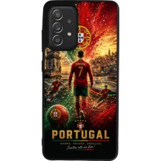 Coque Samsung Galaxy A52 - Silicone rigide noir Football Portugal splash 2026
